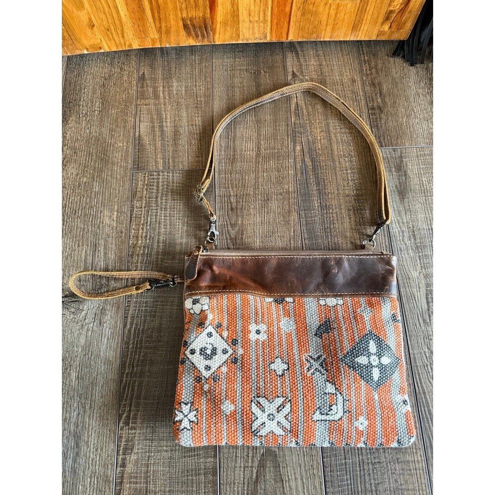 Myra Bag Radiant Days Shoulder/Crossbody Bag Orange & White Print
